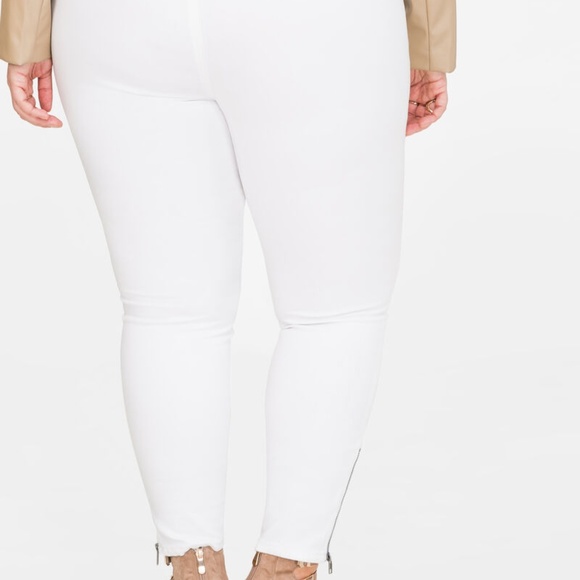 New! Ashley Stewart Zip Moto Ankle Skinny Pant -18 - Picture 5 of 6